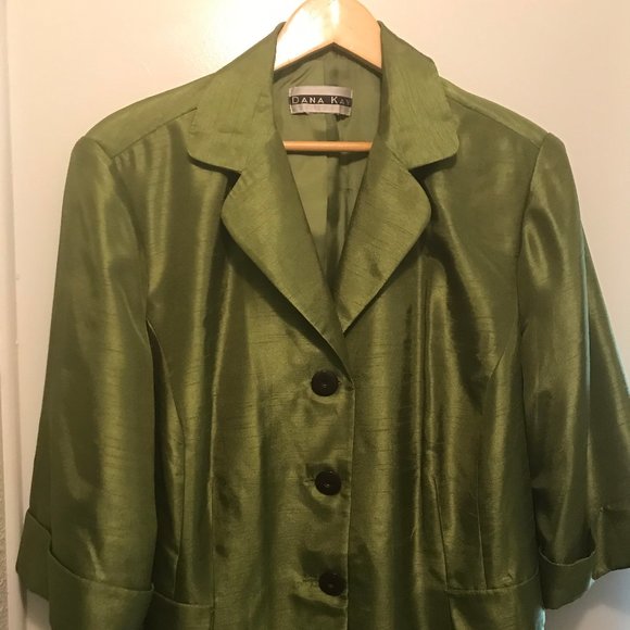 Olive Green Satin Jacket - Picture 1 of 1